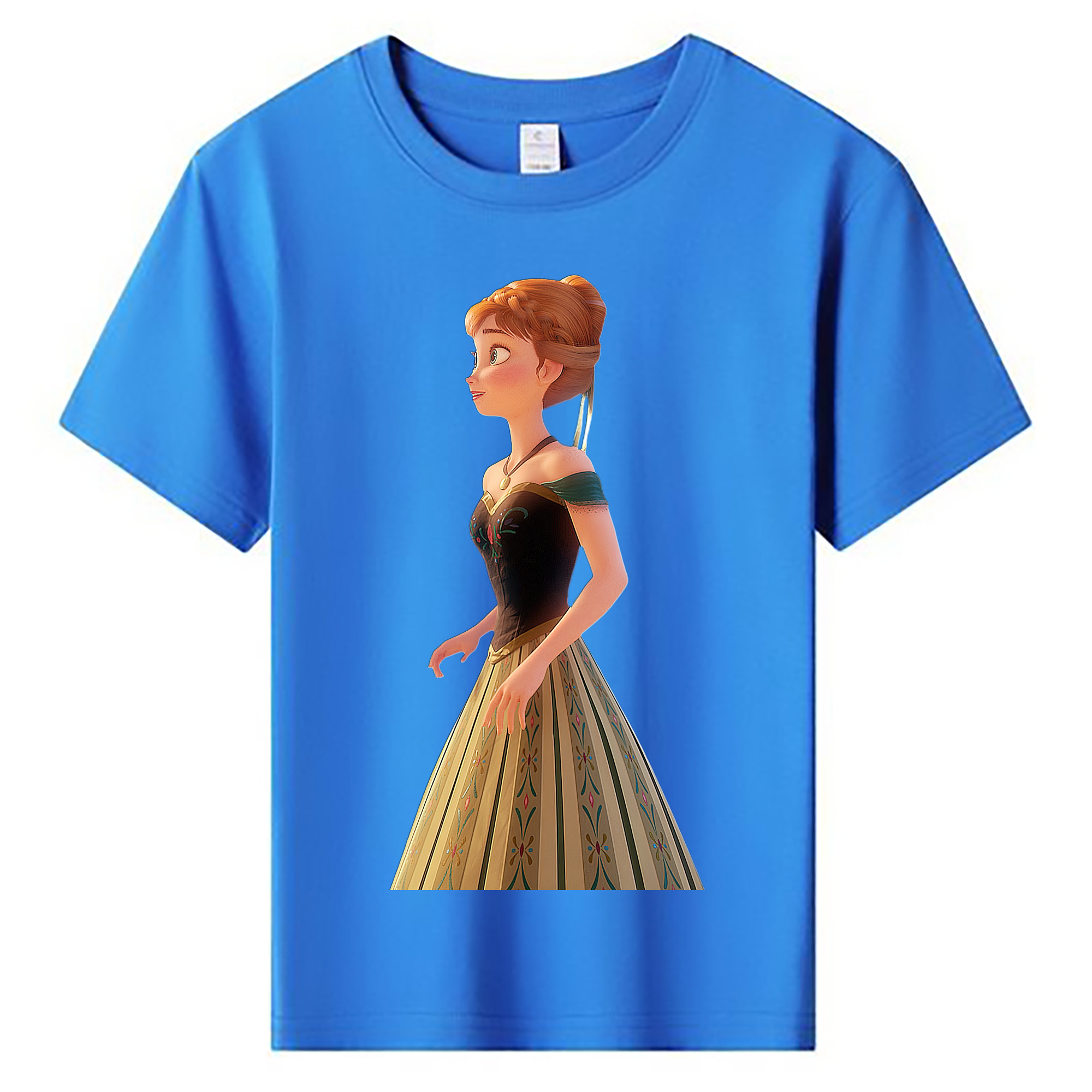 （画像用） アナと雪の女王 アンナ エルサ Frozen Anna Elsa 綿100％キッズTシャツ（フロントプリント）